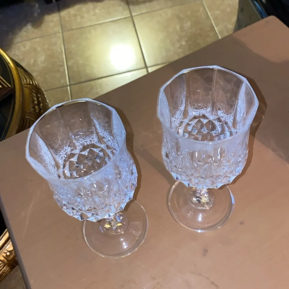 Vintage Cristal d'Arques Longchamp Set of 2 Crystal Wine Glass 5.75”